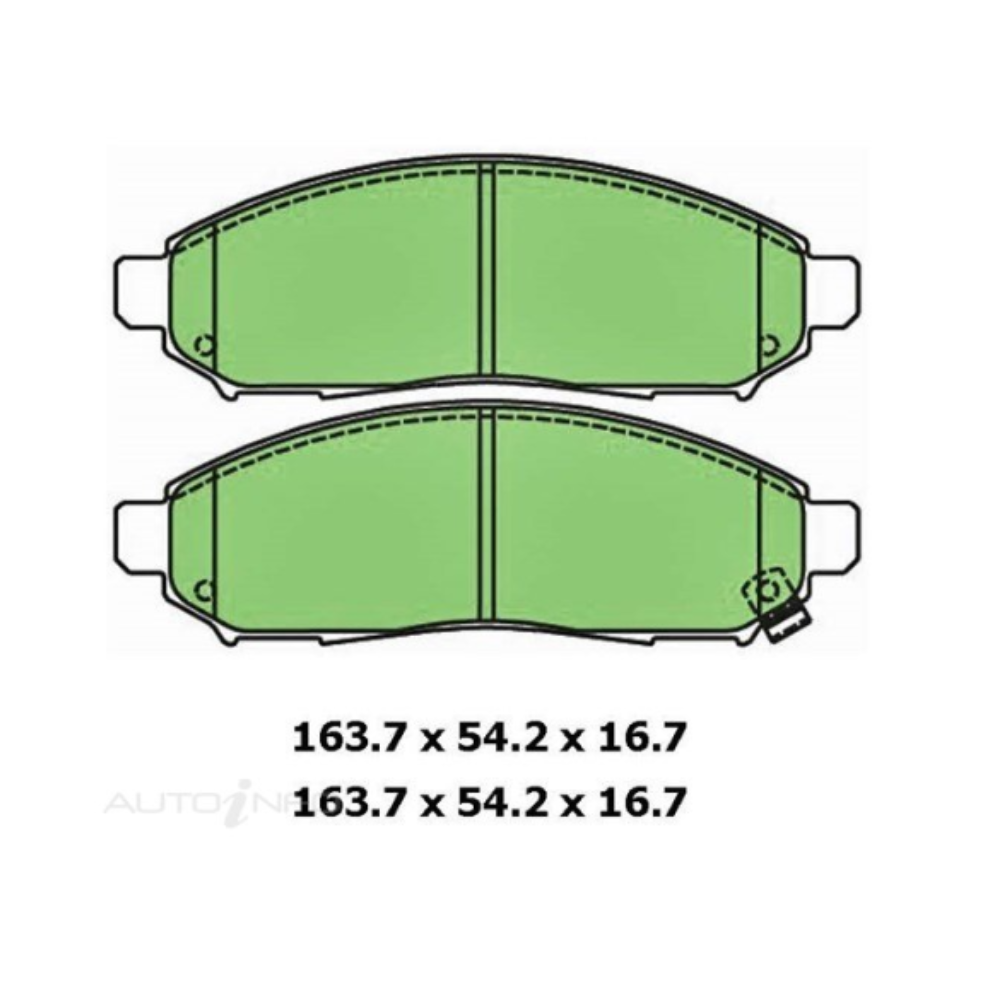 Motorgear Front Brake Pads - Nissan D40 Navara YD25 2005-2015 (For 295mm Rotors)