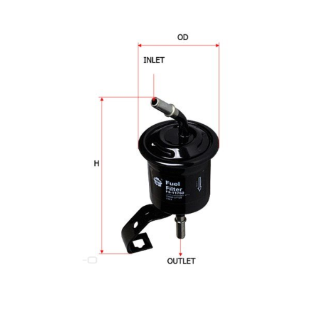 Sakura Fuel Filter - Toyota GGN25 Hilux 1GRFE 4.0L V6 Petrol 2005-2015