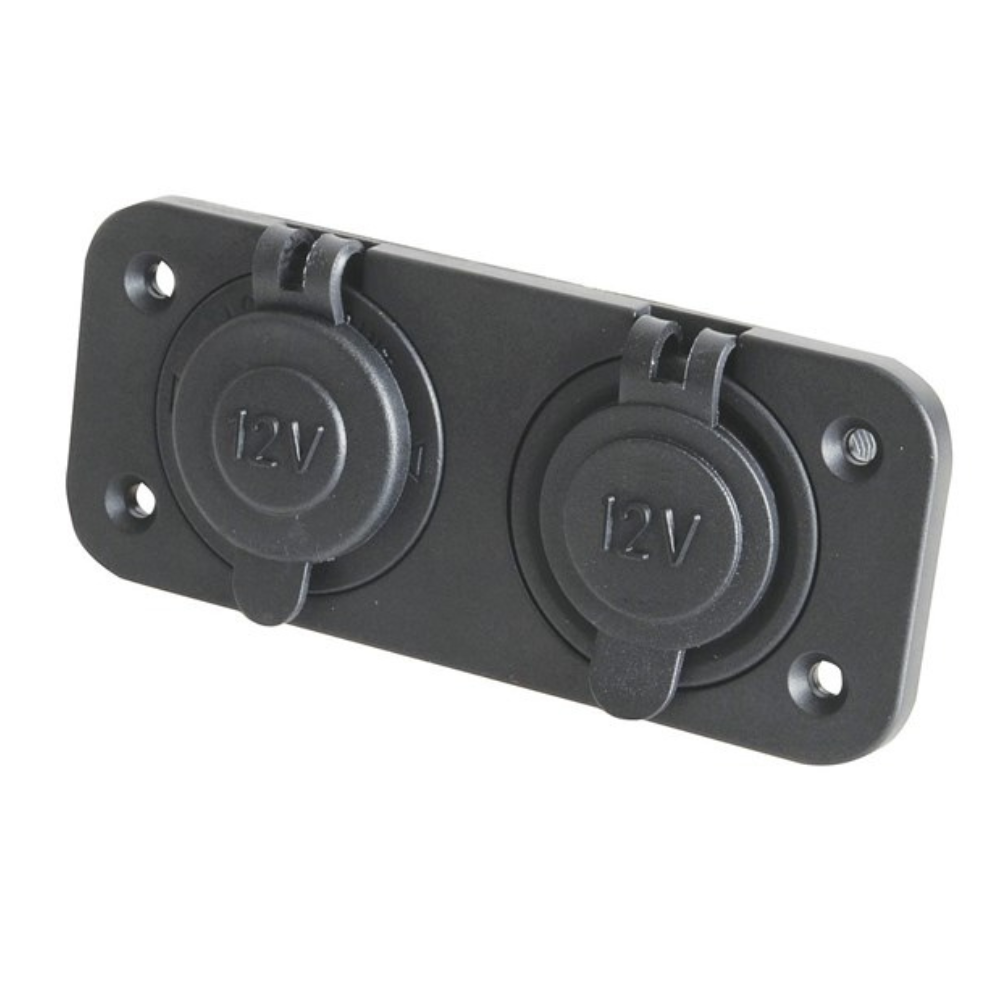 Powertech Panel Mount Double Cig Socket