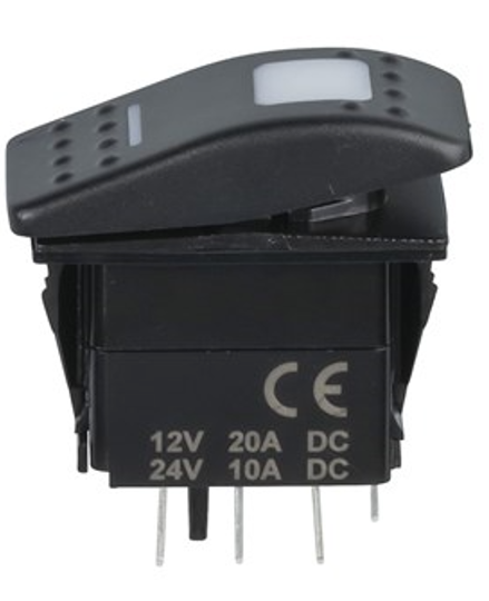 Powertech 'Driving Lights' On/Off Sealed Rocker Switch - Blue