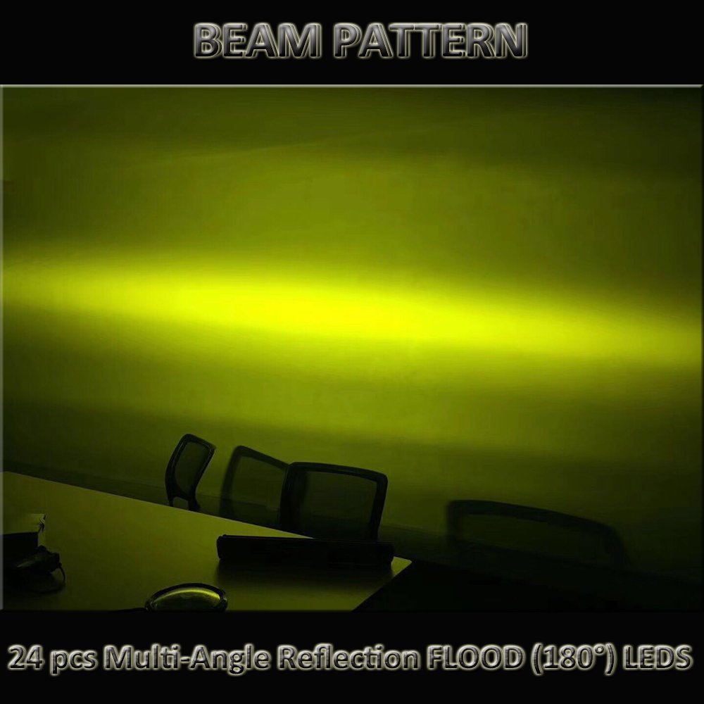 2x 5 inch Yellow LED Work Light Bar