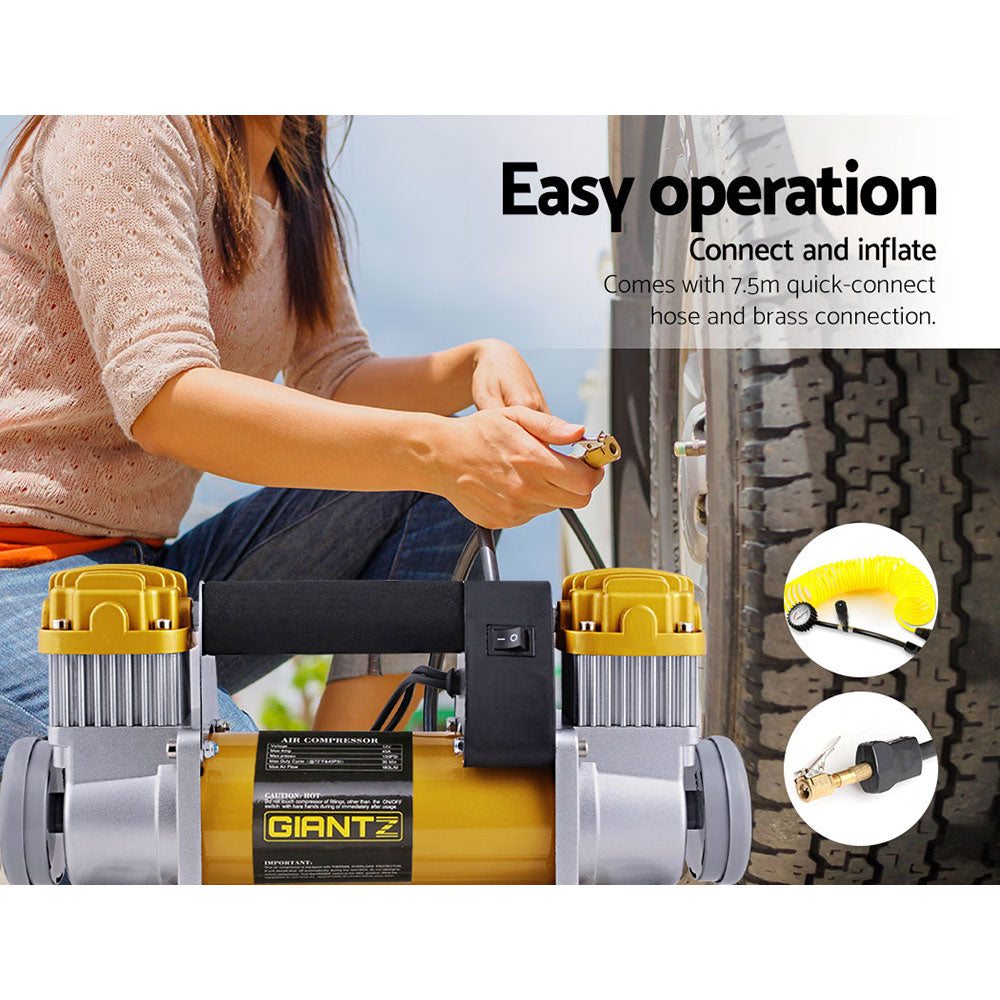 Giantz 12V 150psi 200L/min Portable Air Compressor