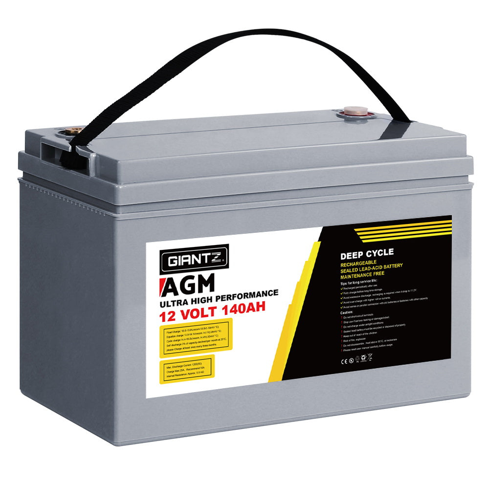 Giantz 140Ah 12V Sealed AGM Deep Cycle Battery