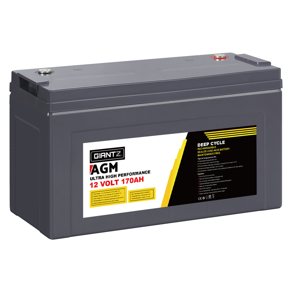 Giantz 170Ah 12V Sealed AGM Deep Cycle Battery