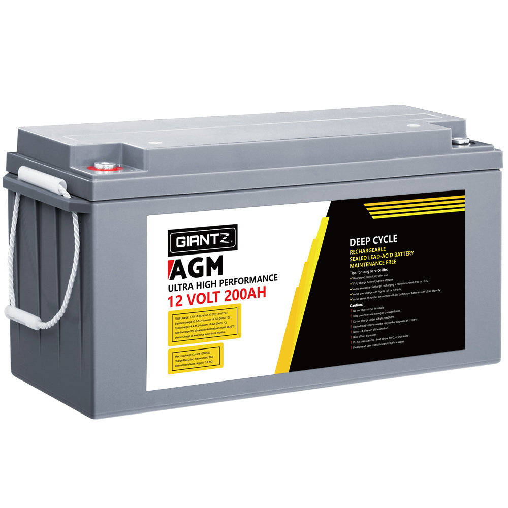Giantz 200Ah 12V Sealed AGM Deep Cycle Battery