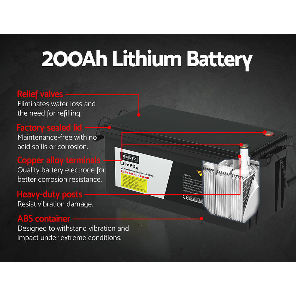Giantz Lithium 200AH 12V Deep Cycle Battery