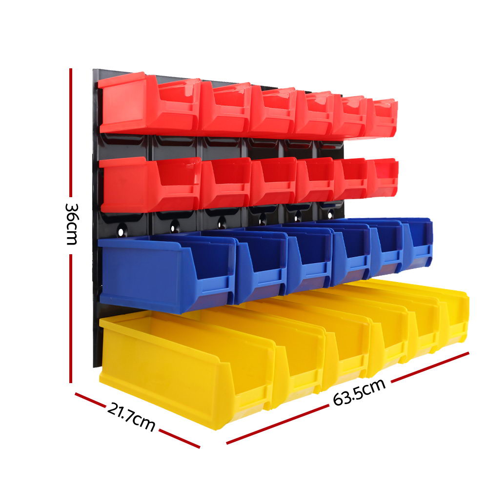 24 Bin Wall Mounted Storage Rack