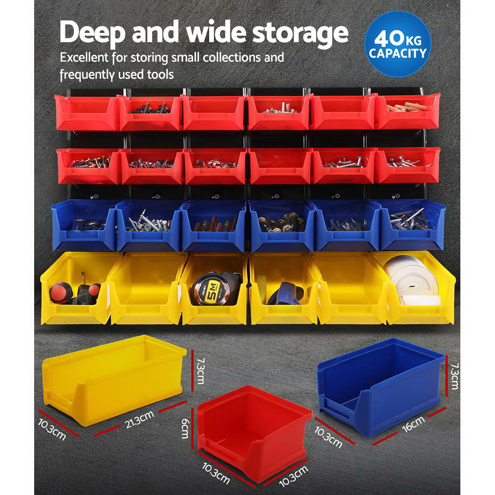 24 Bin Wall Mounted Storage Rack