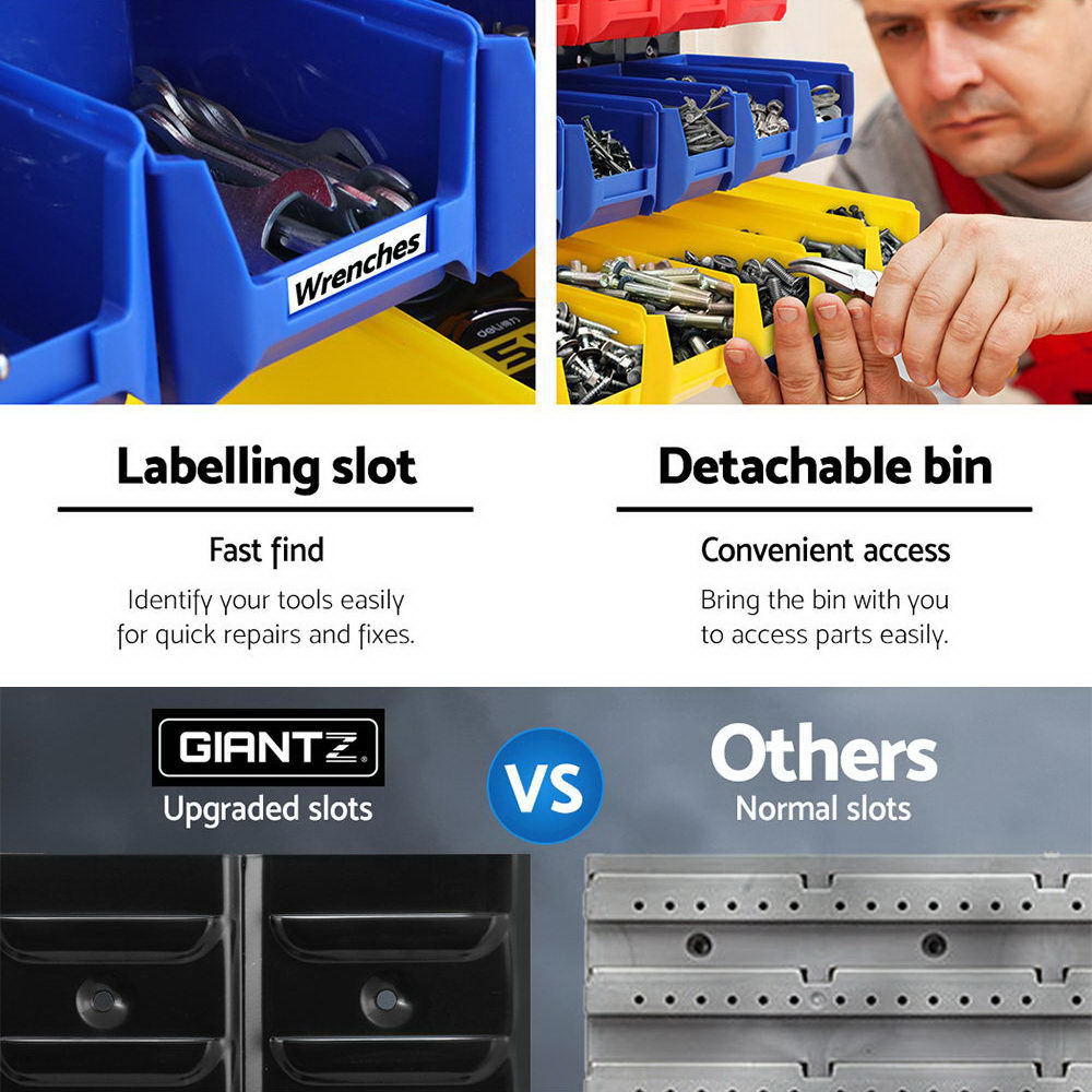 24 Bin Wall Mounted Storage Rack