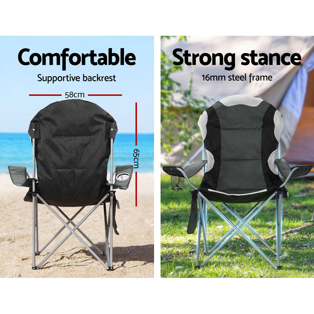 Weisshorn 2x Folding Camping Chairs (Grey)