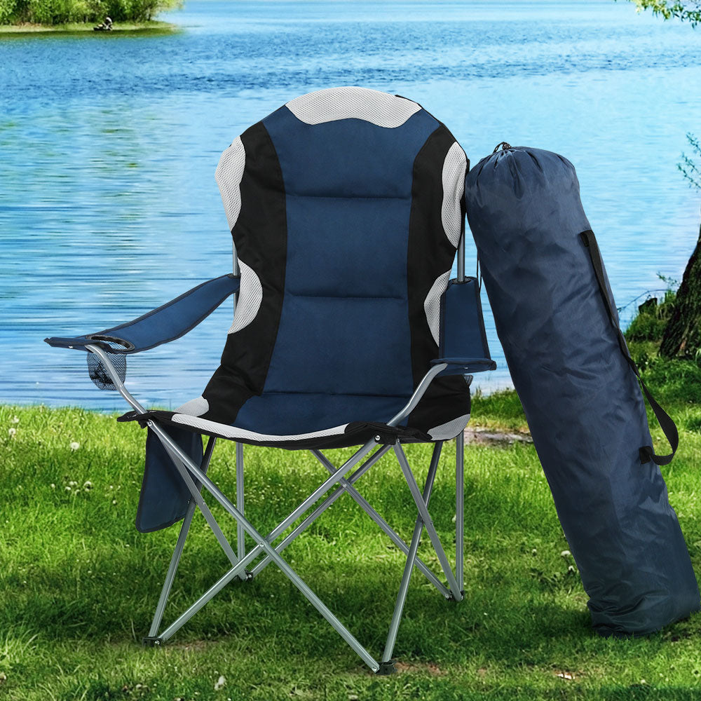 Weisshorn 2x Folding Camping Chairs (Navy)