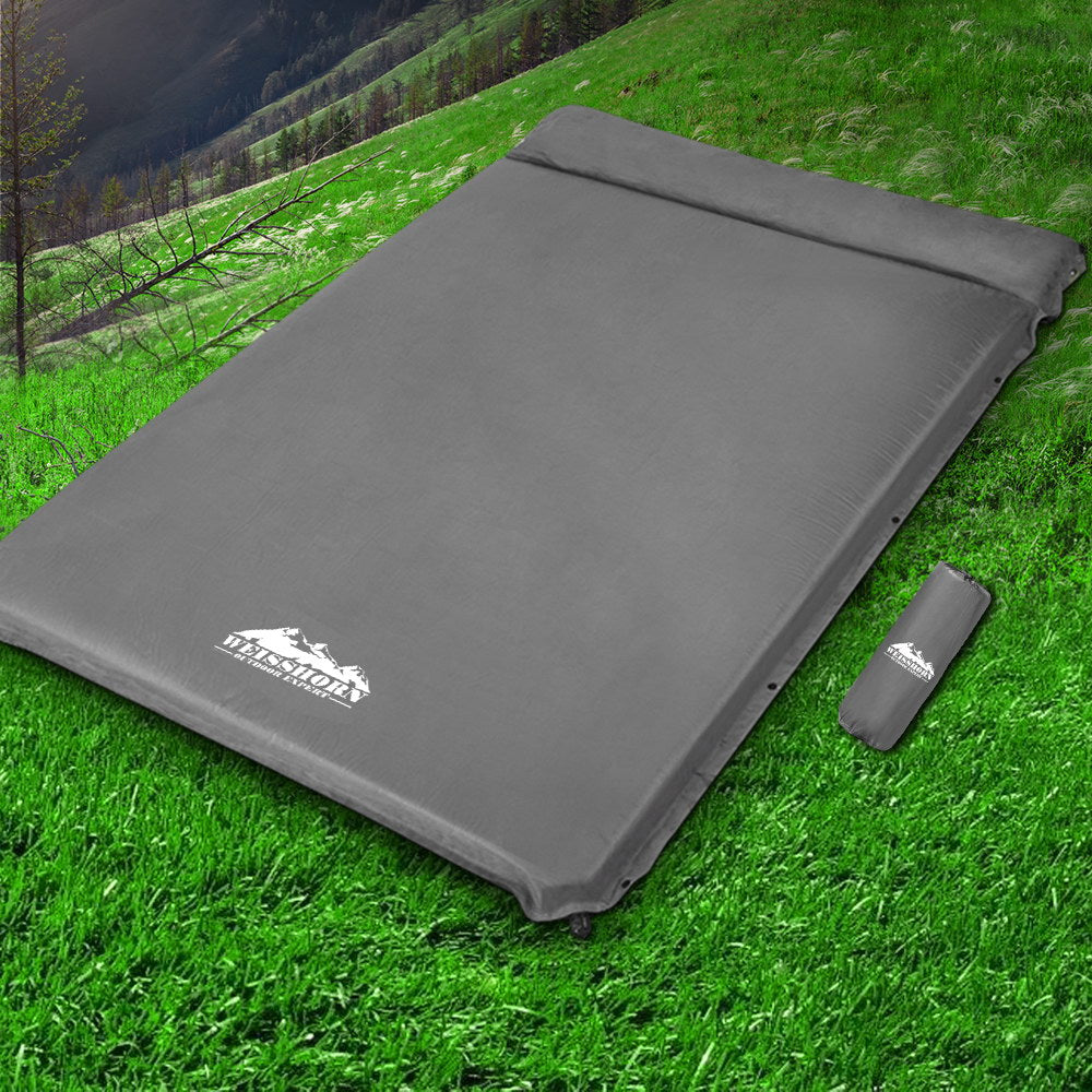 Weisshorn Double Self Inflating Mattress 4cm - Grey