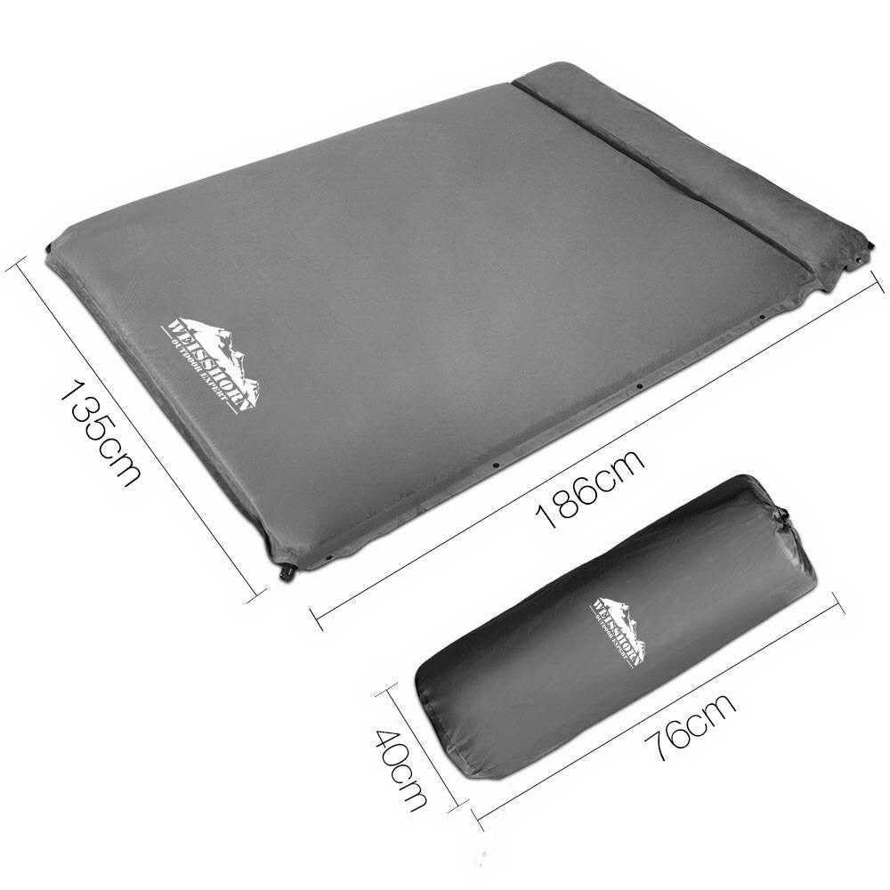 Weisshorn Double Self Inflating Mattress 10cm - Grey
