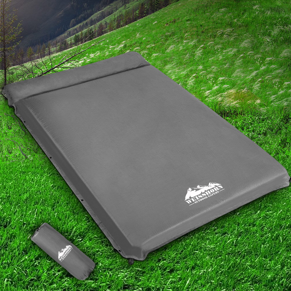Weisshorn Double Self Inflating Mattress 10cm - Grey