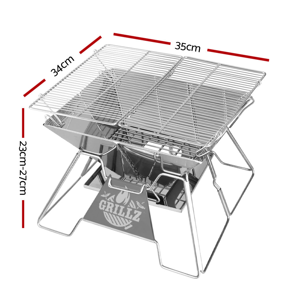 Foldable Portable Fire Pit Grill with Carry Bag 2.5kg