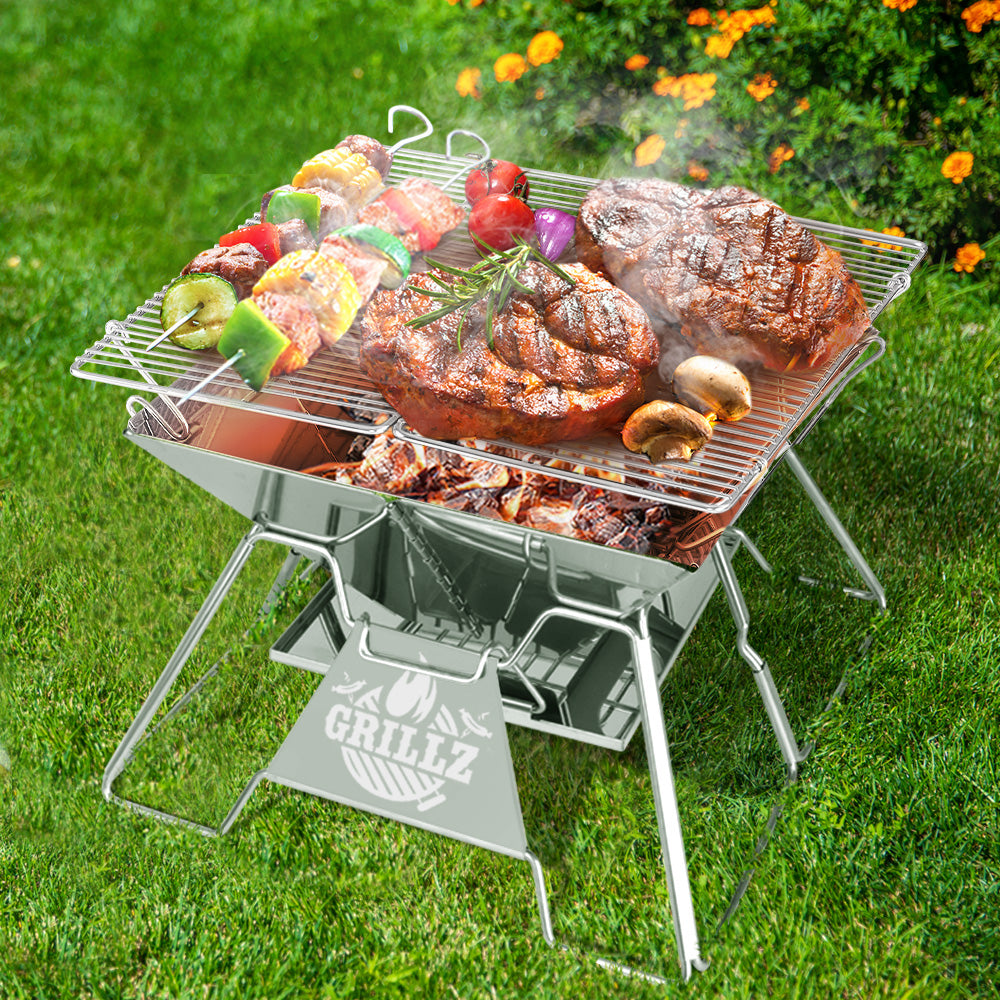 Foldable Portable Fire Pit Grill with Carry Bag 2.5kg
