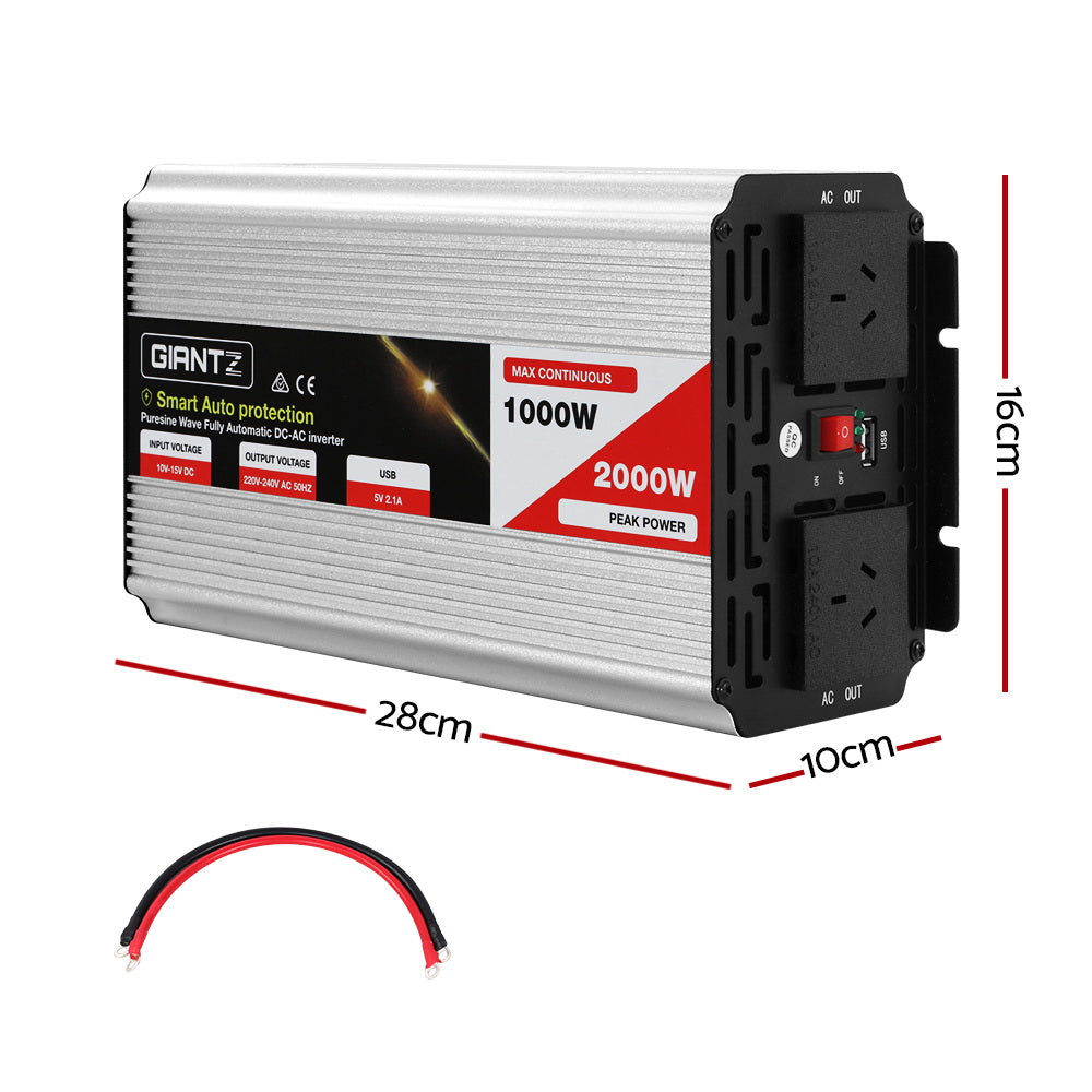 Giantz 1000W Pure Sine Wave Inverter 12V-240V