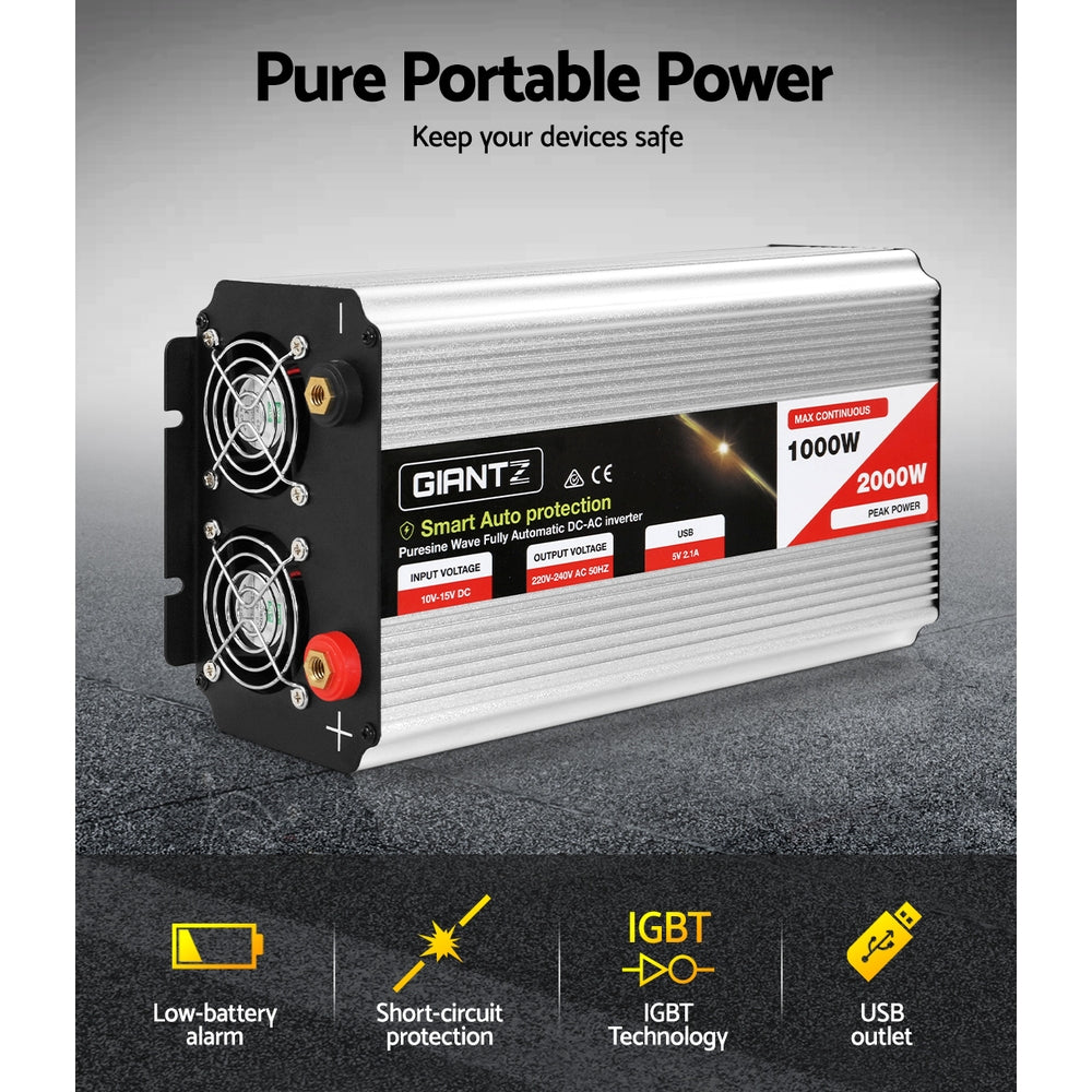 Giantz 1000W Pure Sine Wave Inverter 12V-240V