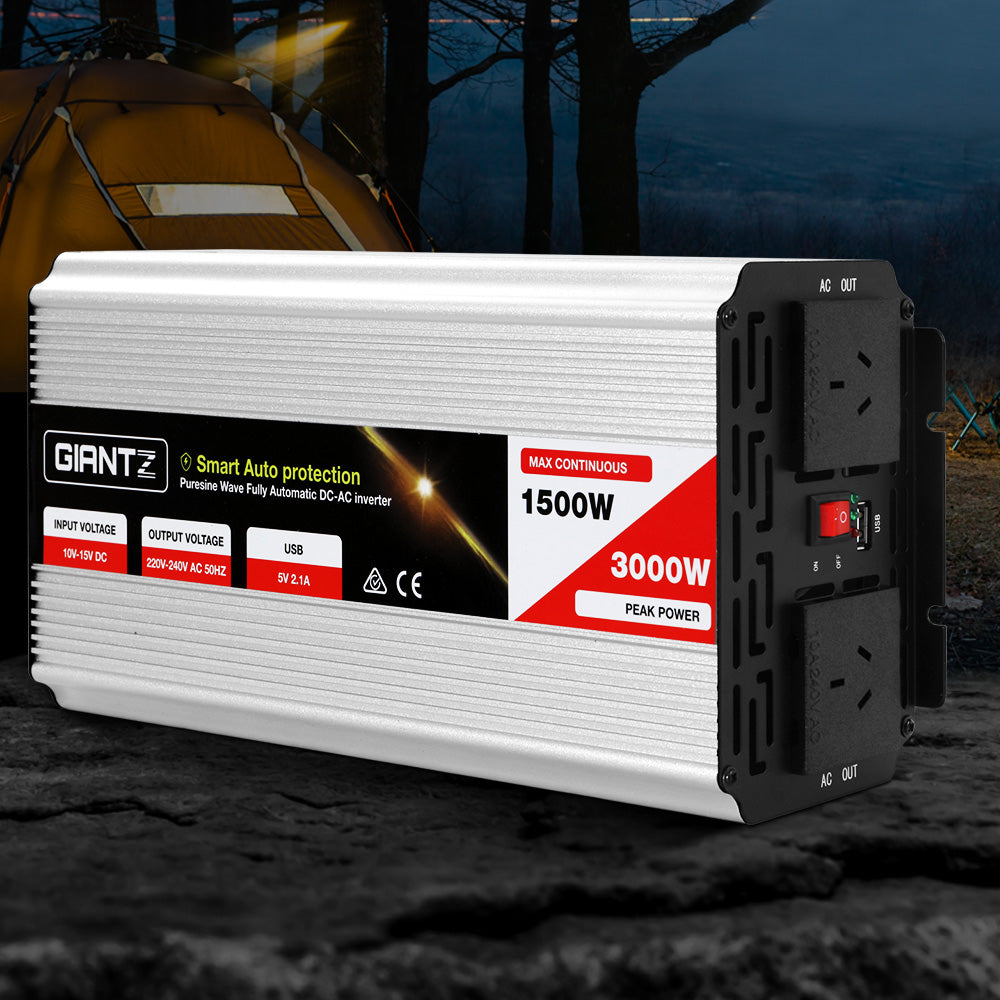 Giantz 1500W Pure Sine Wave Inverter 12V-240V