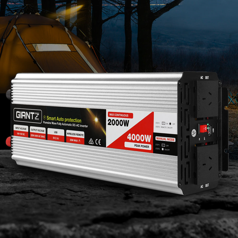 Giantz 2000W Pure Sine Inverter 12V-240V