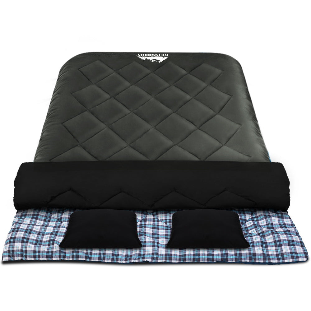 Weisshorn Sleeping Double Bag with Pillow Grey -10 C