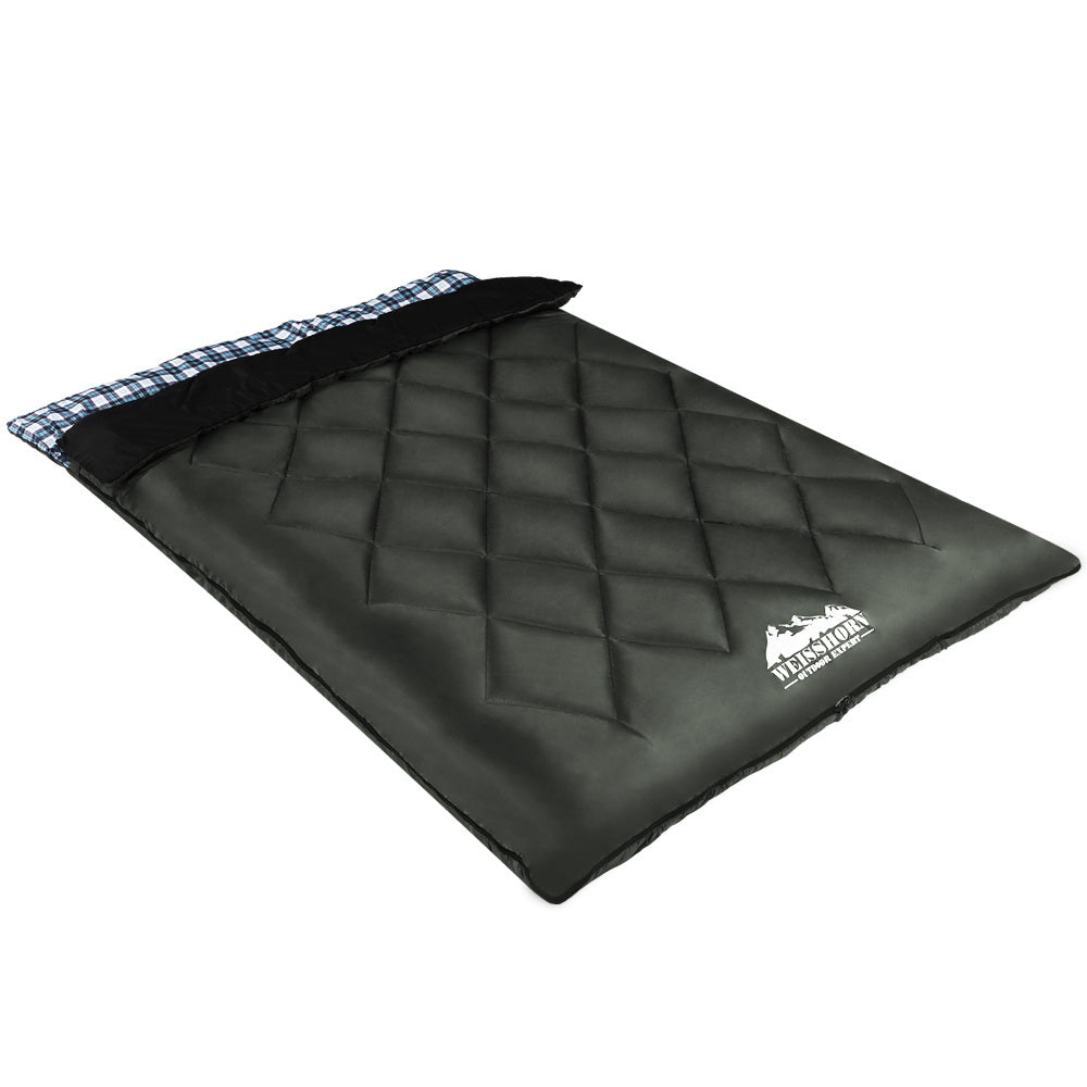 Weisshorn Sleeping Double Bag with Pillow Grey -10 C