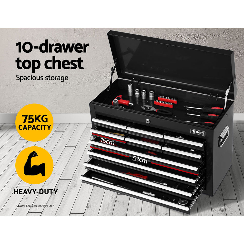 17 Drawer Tool Box Storage Trolley Black