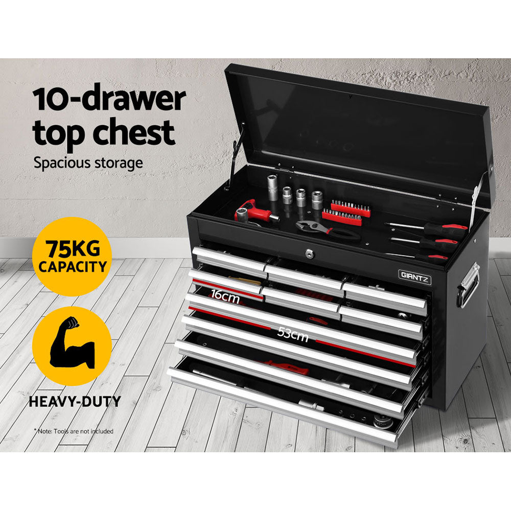 17 Drawer Tool Box Storage Trolley Black/Grey