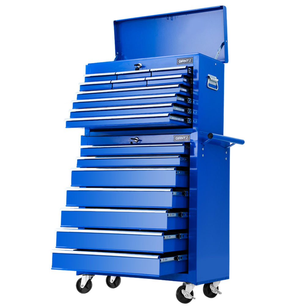 17 Drawer Tool Box Storage Trolley Blue