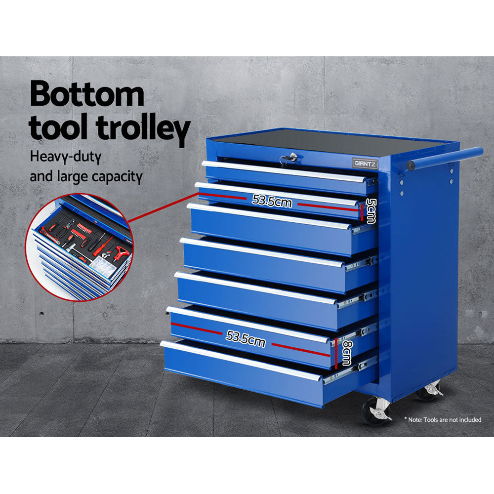 17 Drawer Tool Box Storage Trolley Blue