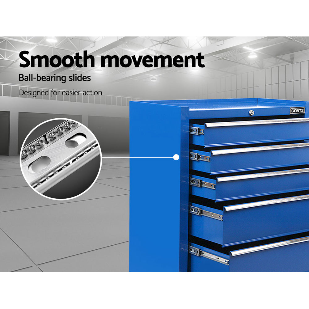 5 Drawer Tool Box Storage Trolley Blue