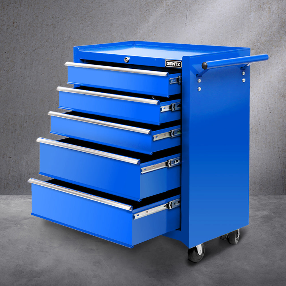5 Drawer Tool Box Storage Trolley Blue