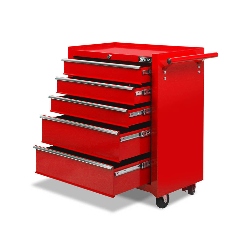 5 Drawer Tool Box Storage Trolley Red