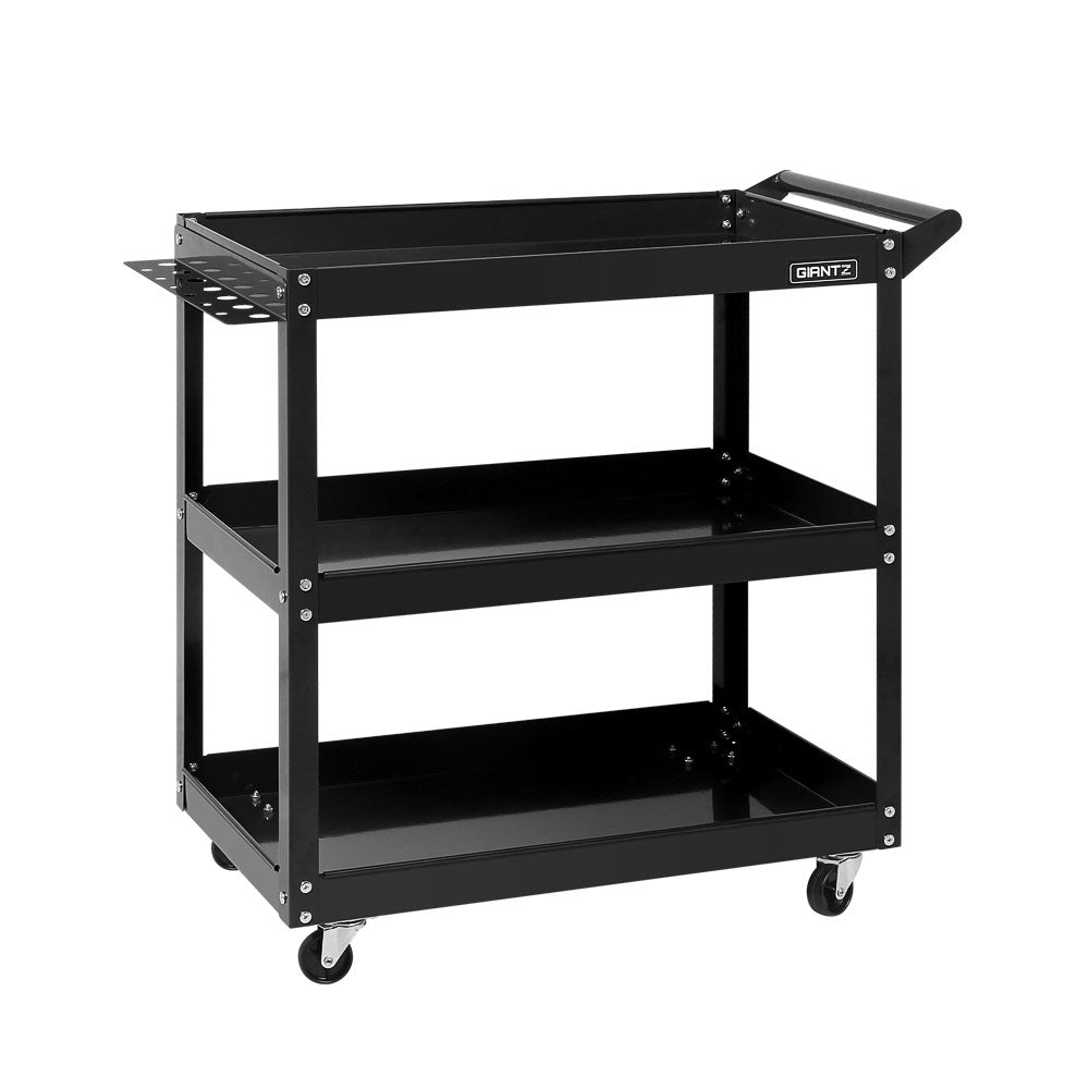 3-Tier Tool Cart Trolley Organizer Black
