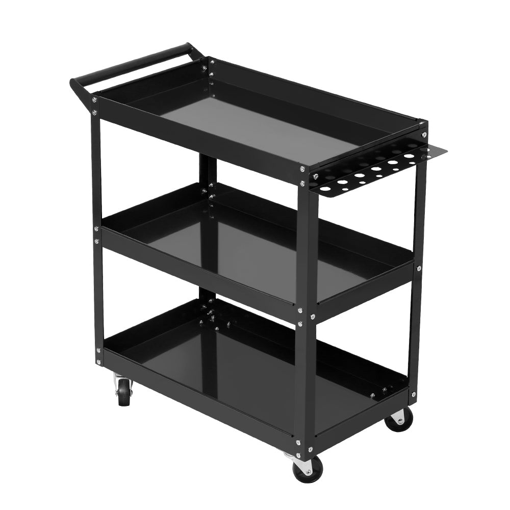3-Tier Tool Cart Trolley Organizer Black