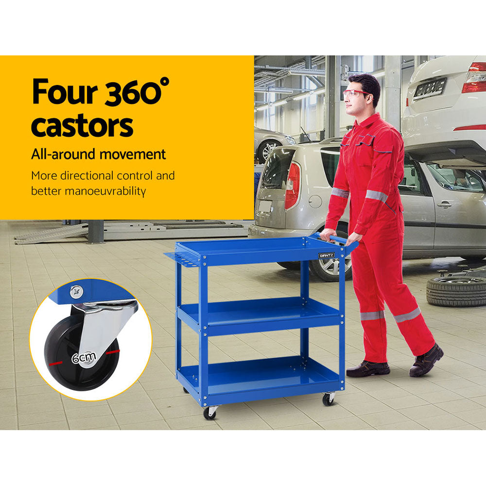 3-Tier Tool Cart Trolley Organizer Blue
