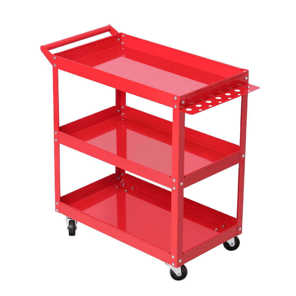 3-Tier Tool Cart Trolley Organizer Red