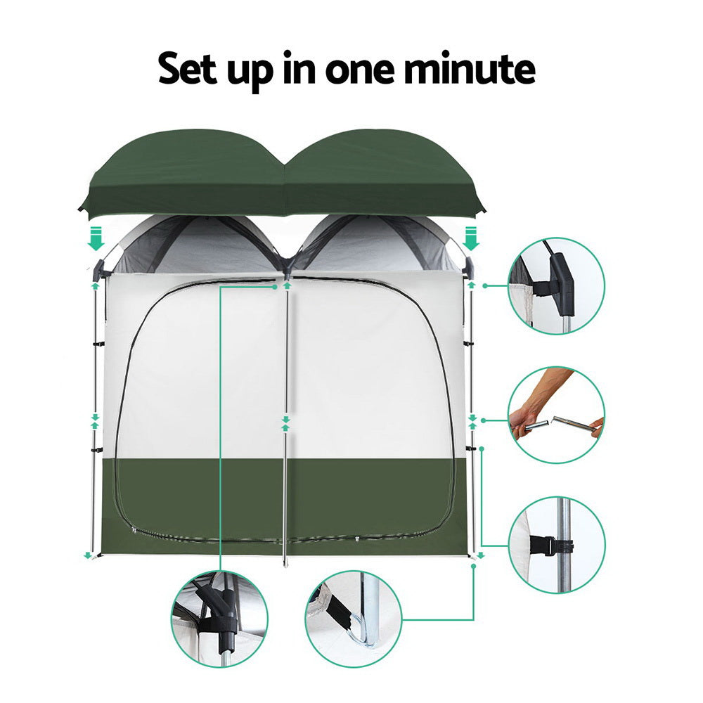 Weisshorn Double Camping Shower & Toilet Tent