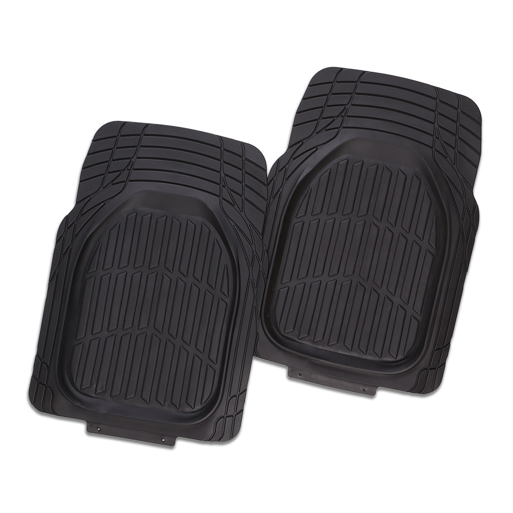 TUFF Car Floor Mats 2 Piece Rubber Black