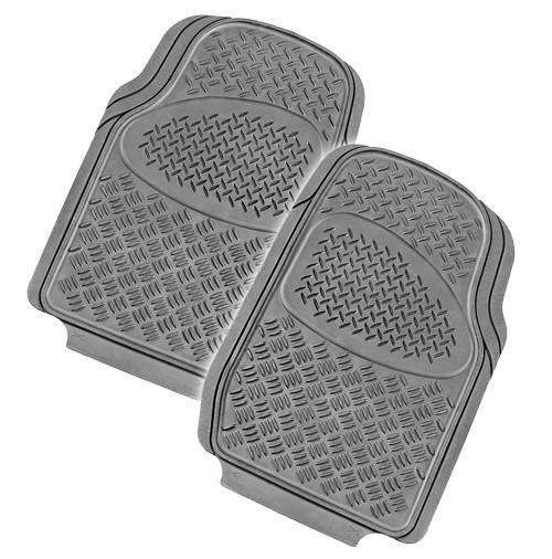 Velocity 2-Piece Rubber Car Floor Mats Grey