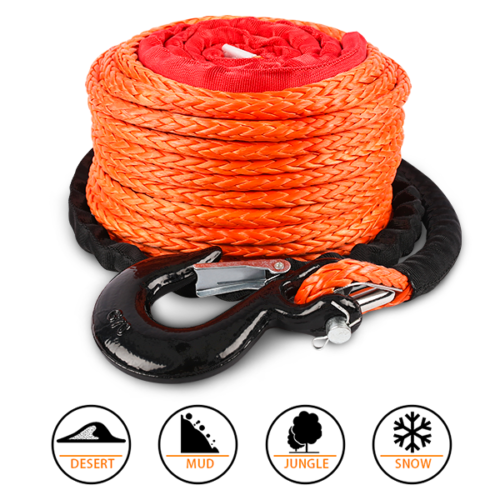 Synthetic Winch Rope 9.5MM X 30M Dyneema with Hook