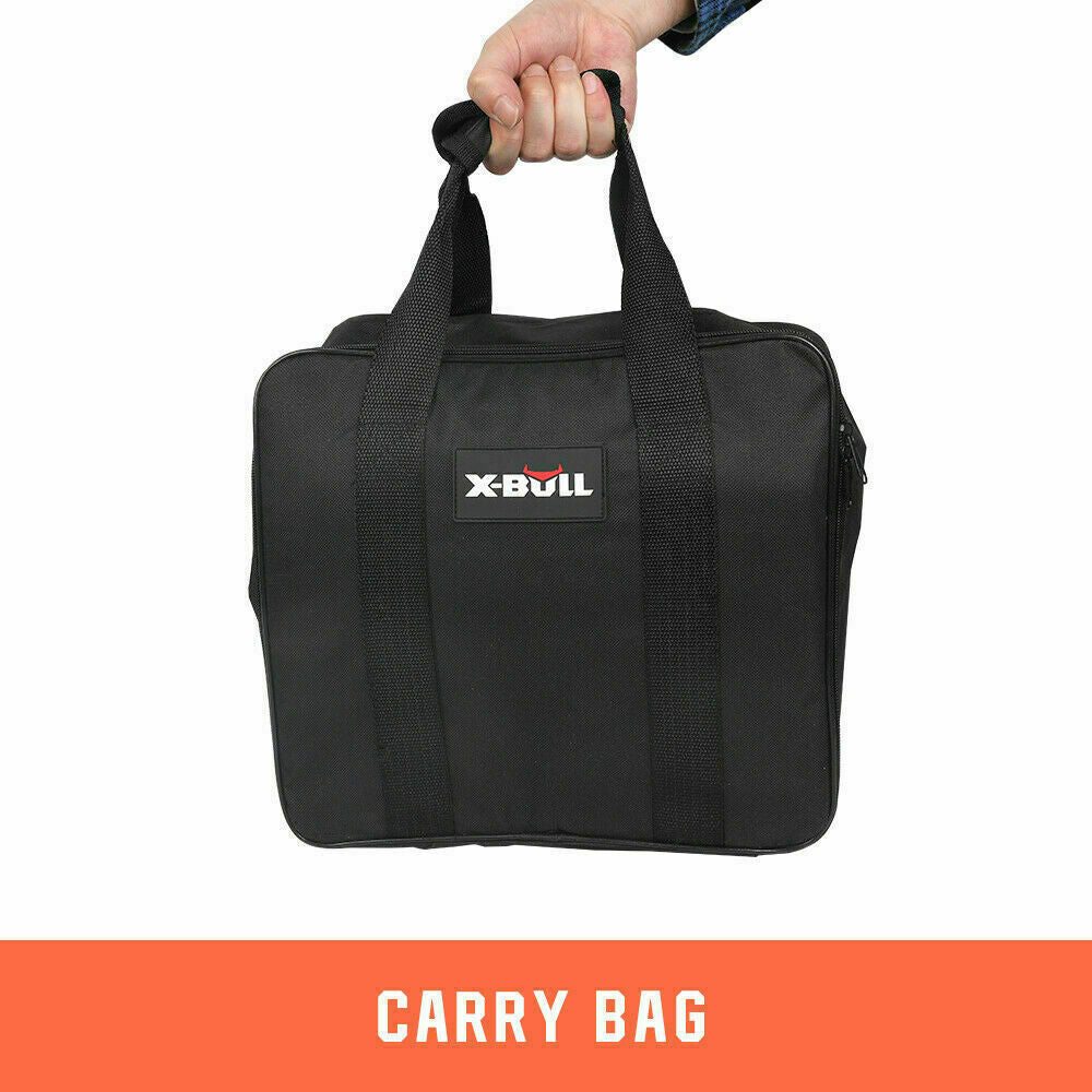 X-BULL Recovery Kit 3 - Tow Strap, D Shackles, Snatch Block, Winch Dampener, Shovel, Tyre Deflator, Hitch Receiver