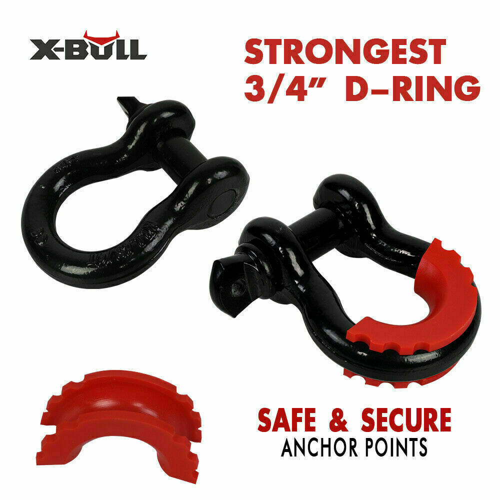 X-BULL Recovery Kit 3 - Tow Strap, D Shackles, Snatch Block, Winch Dampener, Shovel, Tyre Deflator, Hitch Receiver