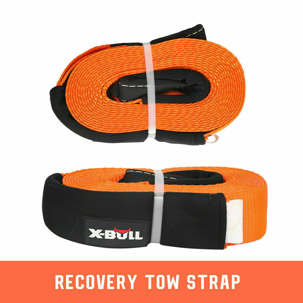 X-BULL Recovery Kit 3 - Tow Strap, D Shackles, Snatch Block, Winch Dampener, Shovel, Tyre Deflator, Hitch Receiver