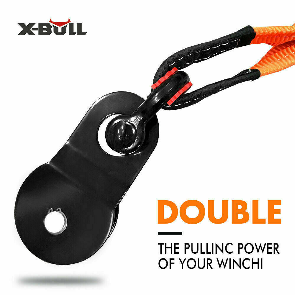 X-BULL Recovery Kit 3 - Tow Strap, D Shackles, Snatch Block, Winch Dampener, Shovel, Tyre Deflator, Hitch Receiver