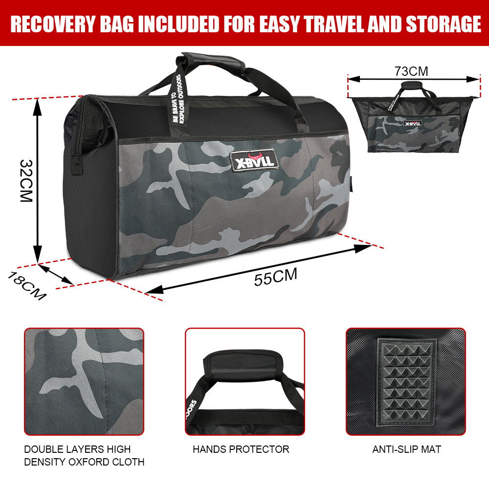 X-BULL Recovery Kit 1 - Kinetic Rope, Snatch Strap, Soft Shackles, Winch Damper, Gloves