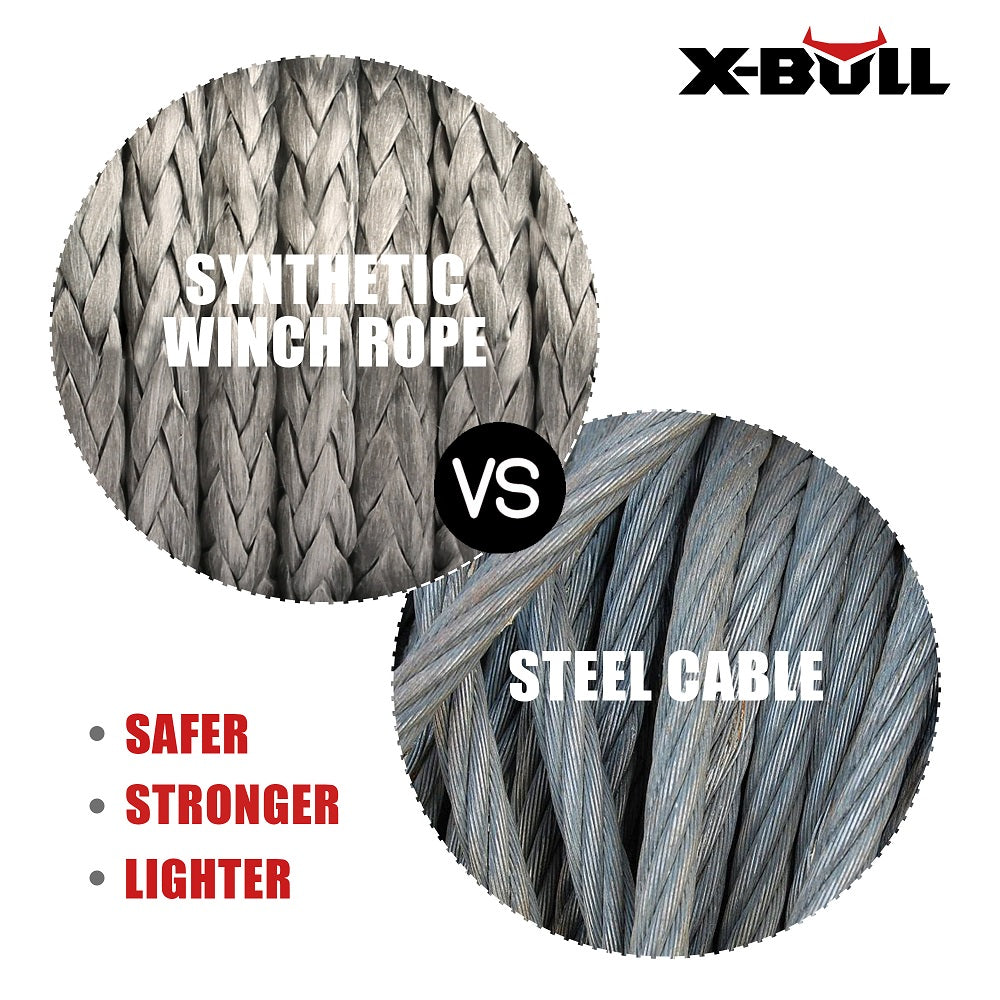 Synthetic Winch Rope Dyneema 5.5mm x 13m - Grey