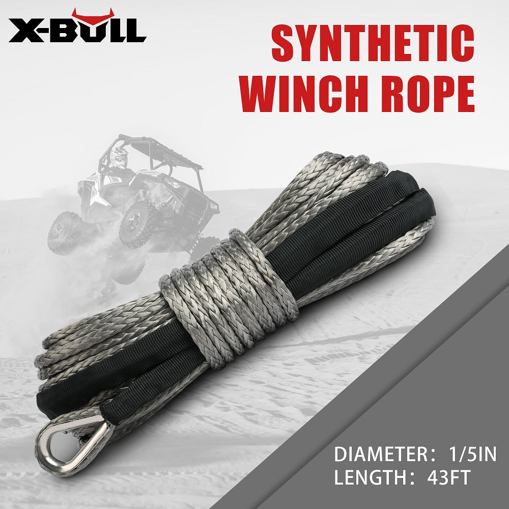 Synthetic Winch Rope Dyneema 5.5mm x 13m - Grey