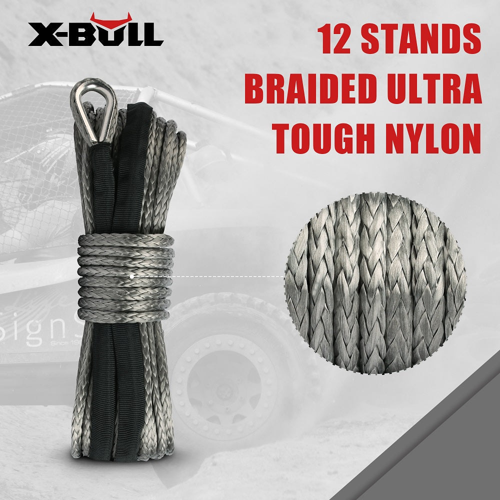 Synthetic Winch Rope Dyneema 5.5mm x 13m - Grey