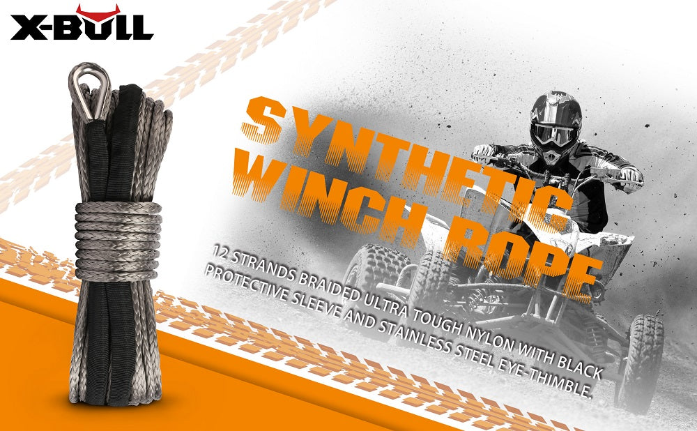 Synthetic Winch Rope Dyneema 5.5mm x 13m - Grey